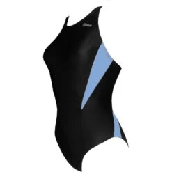 Chilliez Badeanzug DUO Schwarz-hellblau Schwimmtraining