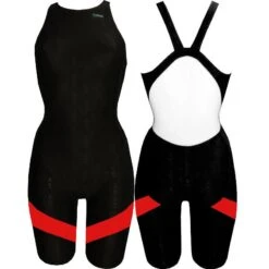 Chilliez Wettkampf Schwimmanzug Kneeskin Sharkskin Black & Red