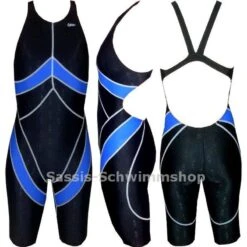 Chilliez Wettkampf Schwimmanzug Kneeskin Sharkskin Schwarz-blau -Schwimmbekleidungs Geschäft Chilliez Wettkampf Schwimmanzug Kneeskin Sharkskin blau 542 03