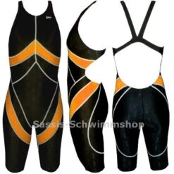 Chilliez Wettkampf Schwimmanzug Kneeskin Sharkskin Schwarz-orange -Schwimmbekleidungs Geschäft Chilliez Wettkampf Schwimmanzug Kneeskin Sharkskin schwarz b 543 02