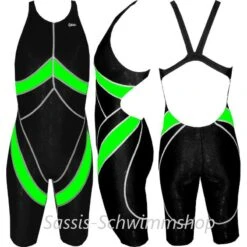 Chilliez Wettkampf Schwimmanzug Kneeskin Sharkskin Schwarz-grün -Schwimmbekleidungs Geschäft Chilliez Wettkampf Schwimmanzug Kneeskin Sharkskin schwarz g 545 03