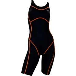 Chilliez Wettkampf Schwimmanzug Kneeskin Schwarz-orange
