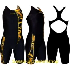 ESSENUOTO Badeanzug Mit Bein BLACK CRAZY -Schwimmbekleidungs Geschäft ESSENUOTO Badeanzug mit Bein BLACK SUNSET 449 02