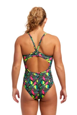 Funkita Damen Badeanzug Dot Matrix Diamond Back -Schwimmbekleidungs Geschäft Funkita Damen Badeanzug Wet Paint Diamond Back 855 03