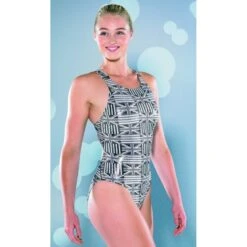 Maru Damen Badeanzug Union Jack Tek Back Glänzend