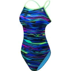 TYR Damen Badeanzug FRESNO Blue-multi Crosscutfit Tieback
