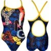 Yingfa Badeanzug Training Blau-gelb Schmale Träger -Schwimmbekleidungs Geschäft Yingfa Badeanzug Training blau weiss schmale Traeger 320 01